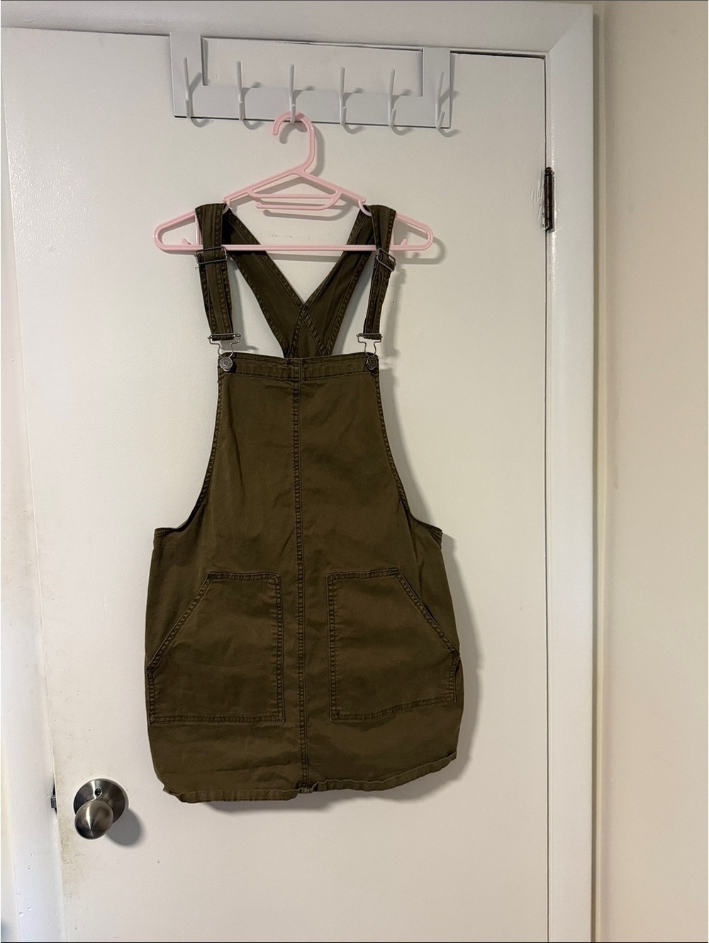Garage Olive Green Overall Mini Dress